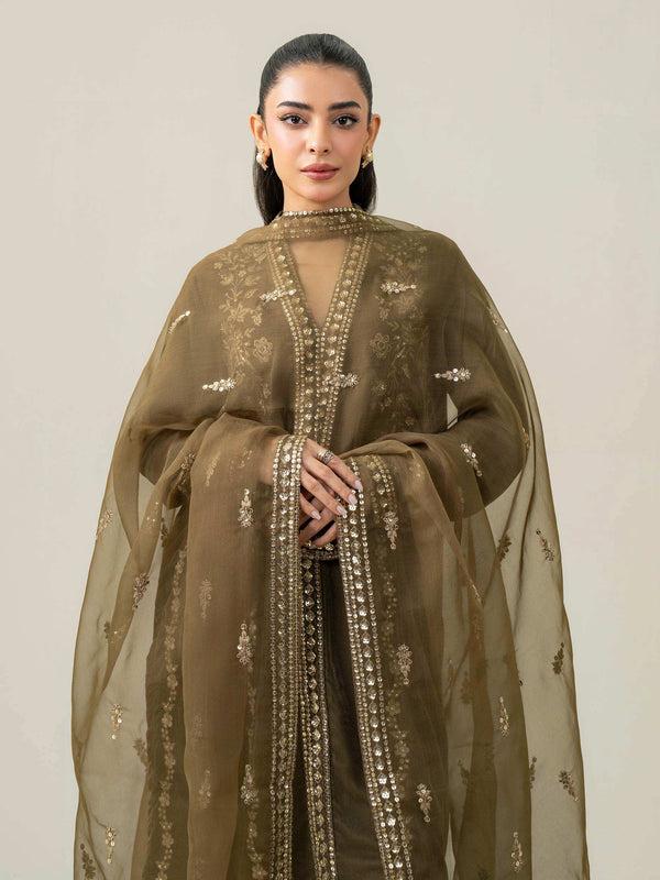 Limelight 3 Piece Velvet Suit-Embroidered (Pret)