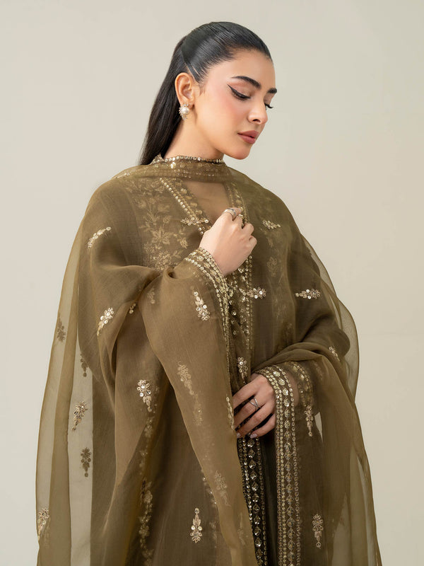 Limelight 3 Piece Velvet Suit-Embroidered (Pret)