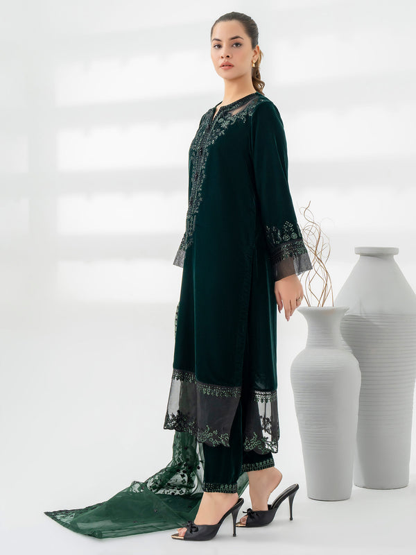 Limelight 3 Piece Velvet Suit-Embroidered (Pret)