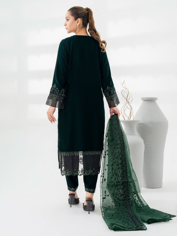 Limelight 3 Piece Velvet Suit-Embroidered (Pret)