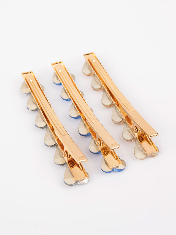 Limelight Beaded Heart Hair Clips