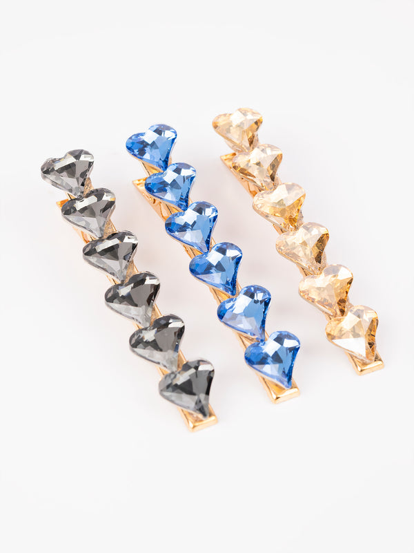 limelight Beaded Heart Hair Clips