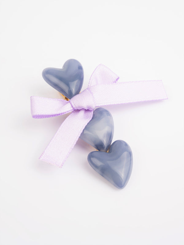 Limelight Bow With Heart Hair Clip Set