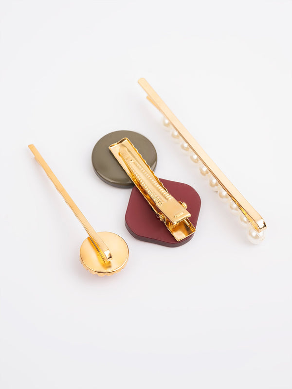 Limelight Button Hair Clips