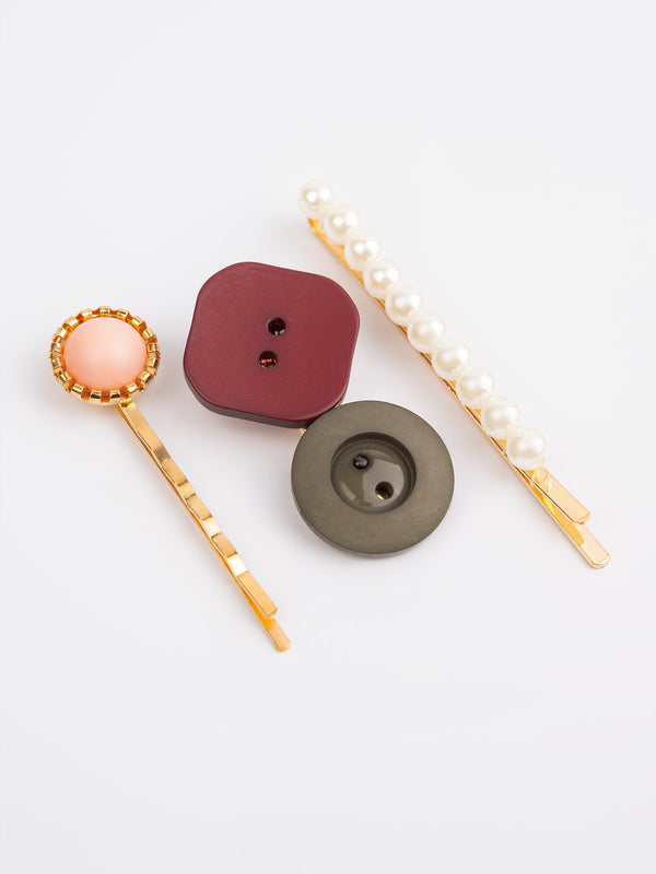 limelight Button Hair Clips