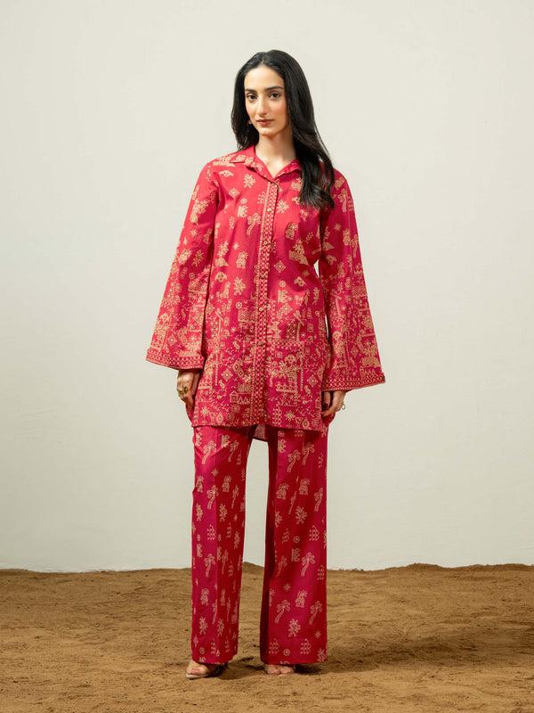 Limelight Cambric Co-ord Set-Paste Print (Pret)