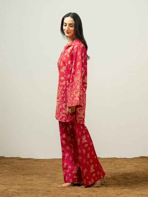 Limelight Cambric Co-ord Set-Paste Print (Pret)