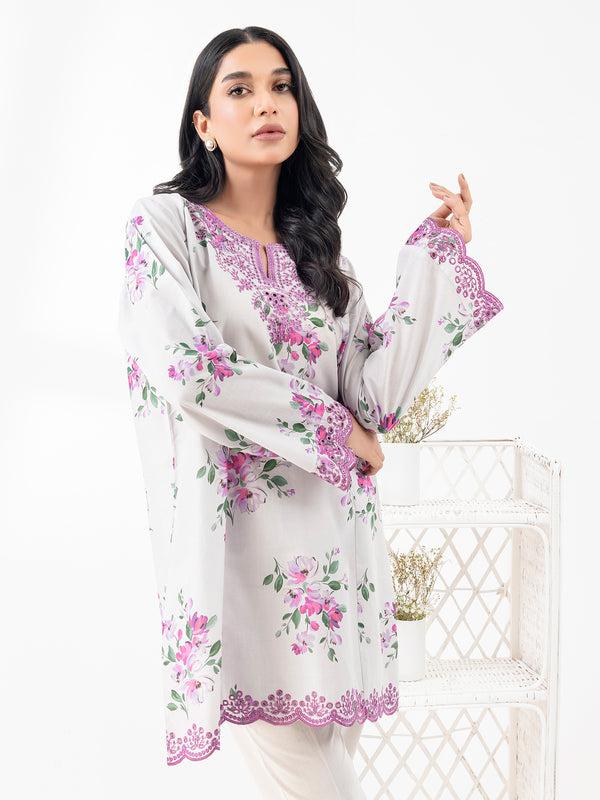 limelight Cambric Kurti-Embroidered (Pret)