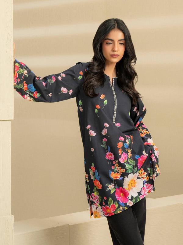 Limelight Cambric Kurti-Embroidered (Pret) Black