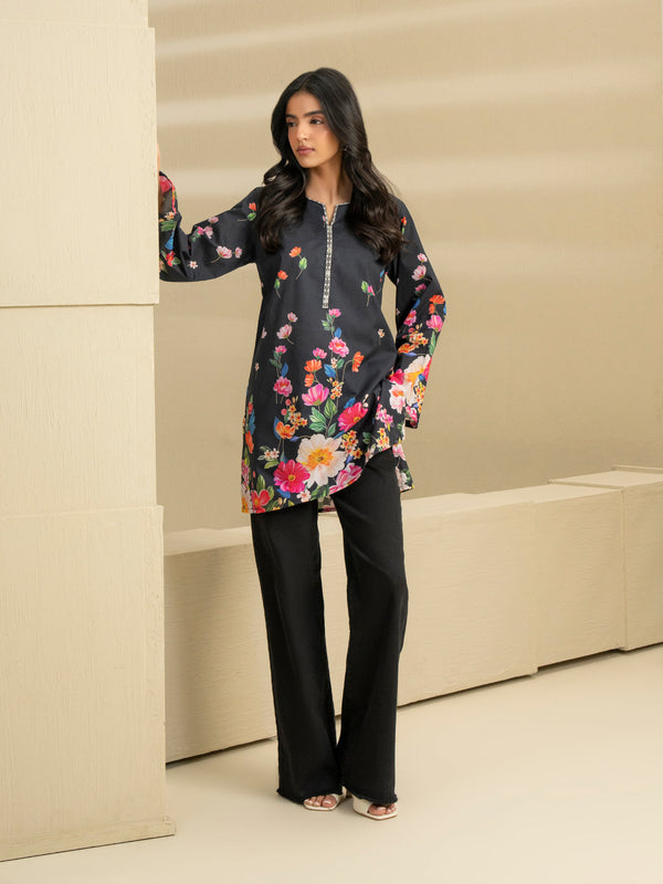 limelight Cambric Kurti-Embroidered (Pret) Black