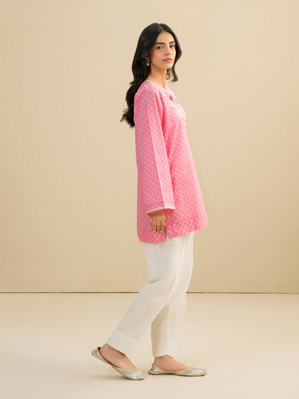 Limelight Cambric Kurti-Embroidered (Pret) Pink