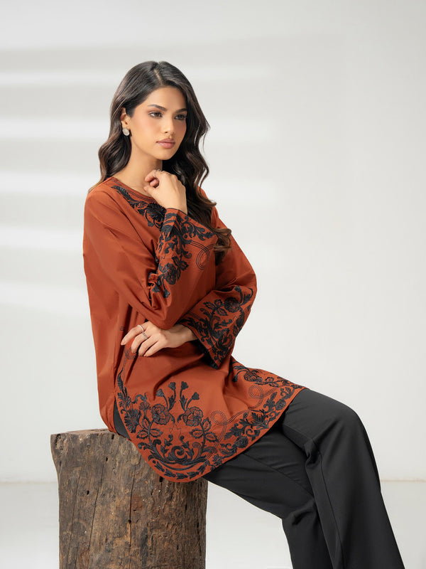 Limelight Cambric Kurti-Embroidered (Pret) Rust
