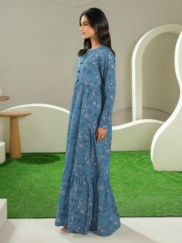 Limelight Cambric Shirt-Printed (Unstitched) Blue