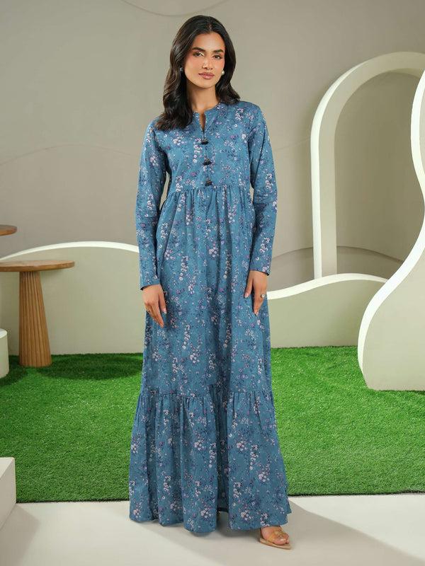 limelight Cambric Shirt-Printed (Unstitched) Blue