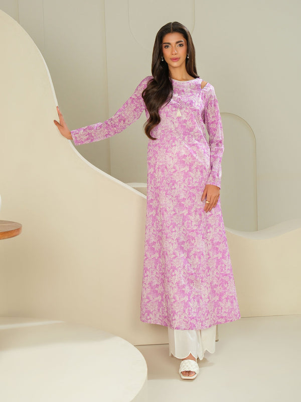 Limelight Cambric Shirt-Printed (Unstitched) Lilac