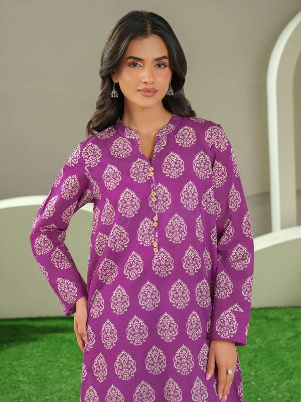 Limelight Cambric Shirt-Printed (Unstitched) Purple