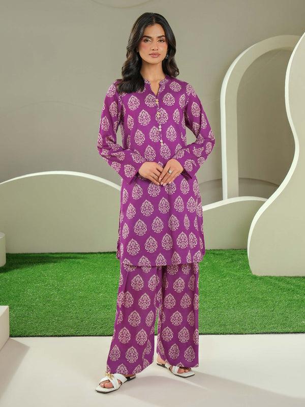 Limelight Cambric Shirt-Printed (Unstitched) Purple