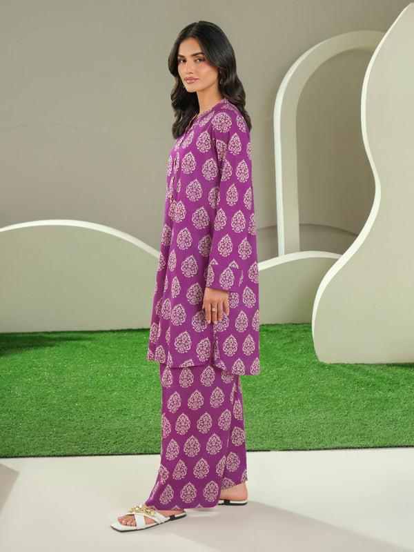 Limelight Cambric Shirt-Printed (Unstitched) Purple