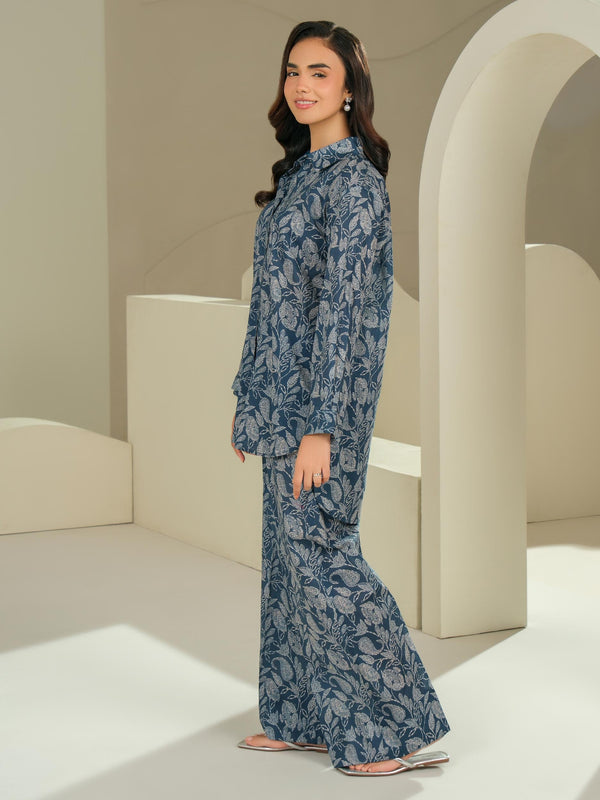 Limelight Cambric Shirt-Printed (Unstitched) Teal