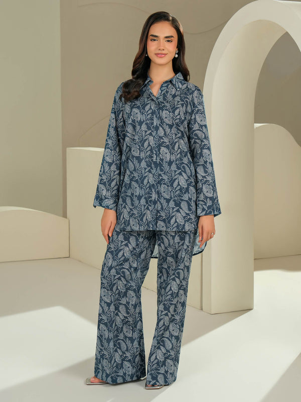 limelight Cambric Shirt-Printed (Unstitched) Teal