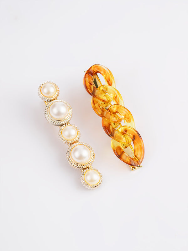 Limelight Chain Embellished Hair Clip Set