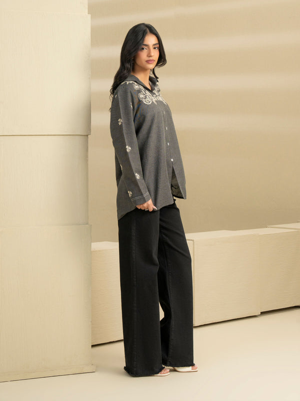 Limelight Denim Kurti-Embroidered (Pret) Grey