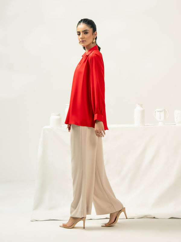 Limelight Dyed Silk Top Red