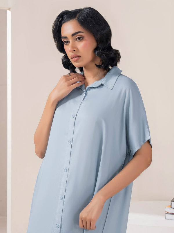 Limelight Dyed Viscose Dress Sky Blue