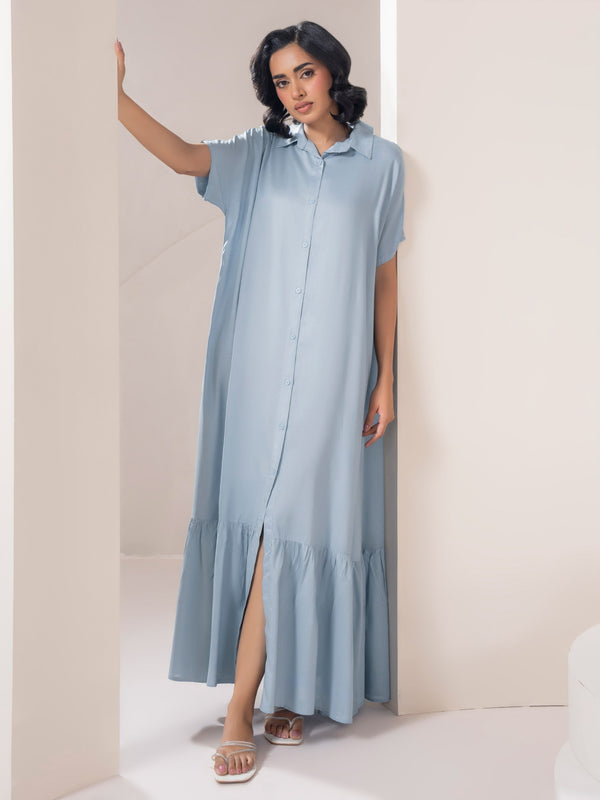 Limelight Dyed Viscose Dress Sky Blue