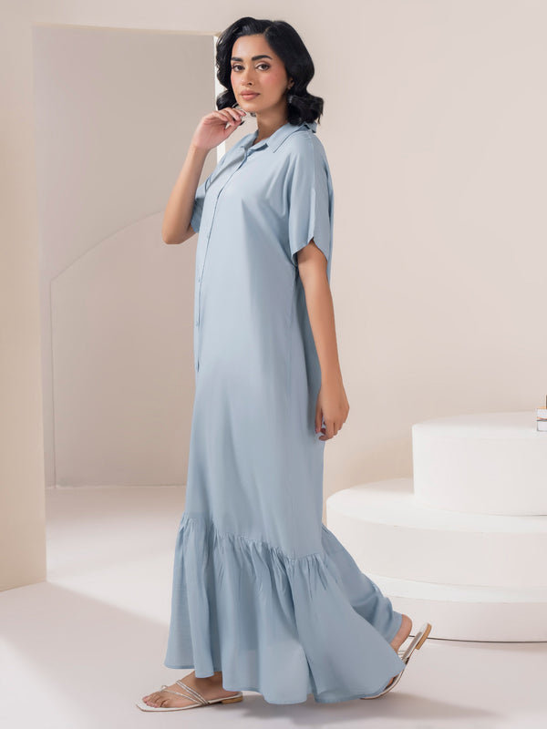 Limelight Dyed Viscose Dress Sky Blue