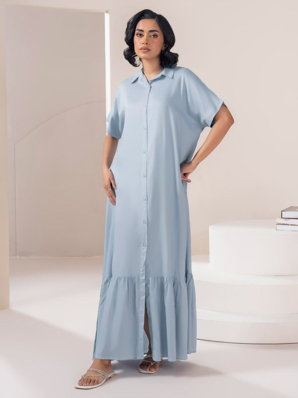limelight Dyed Viscose Dress Sky Blue