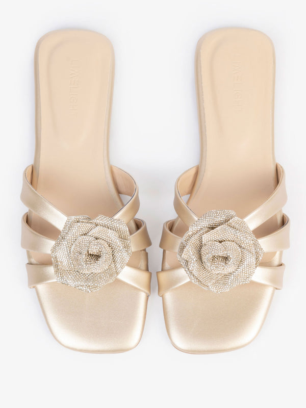 Limelight Embellish Flower Flats Golden