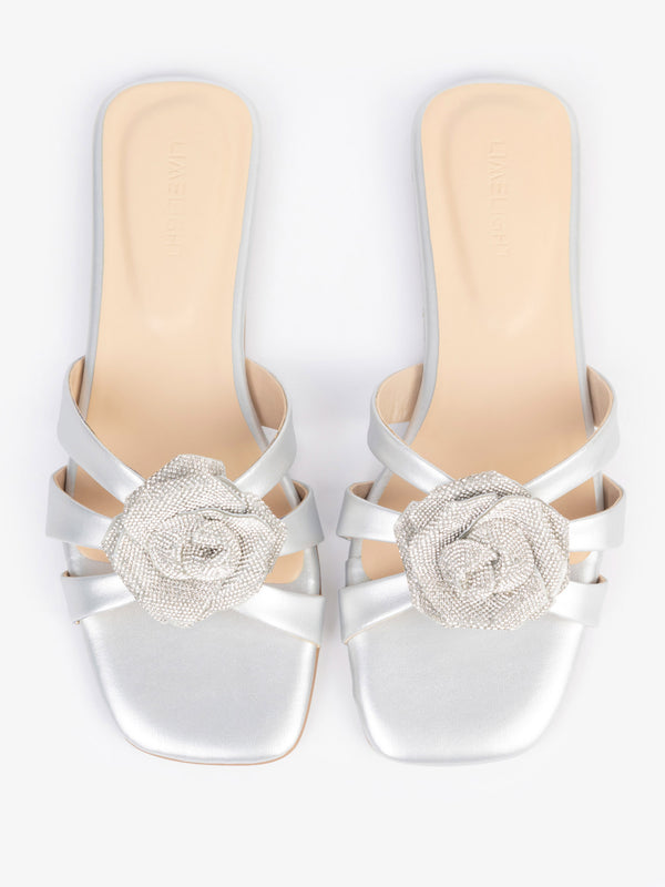 Limelight Embellish Flower Flats Silver