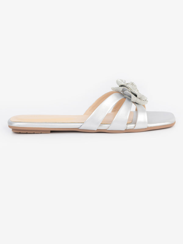 Limelight Embellish Flower Flats Silver