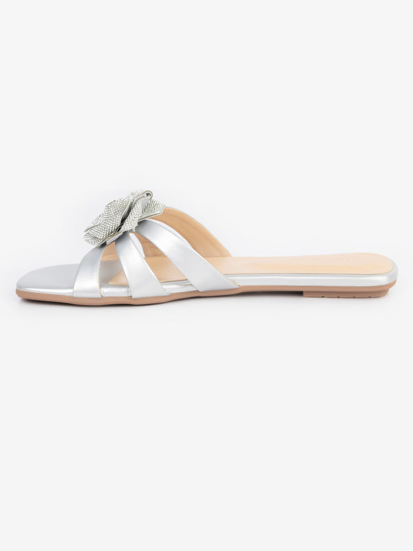 Limelight Embellish Flower Flats Silver