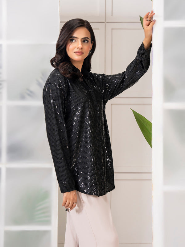 Limelight Embellished Jersey Top Black