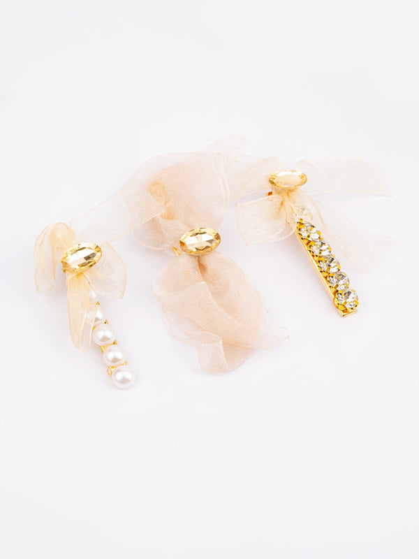 Limelight Embellished Organza Hair Clips