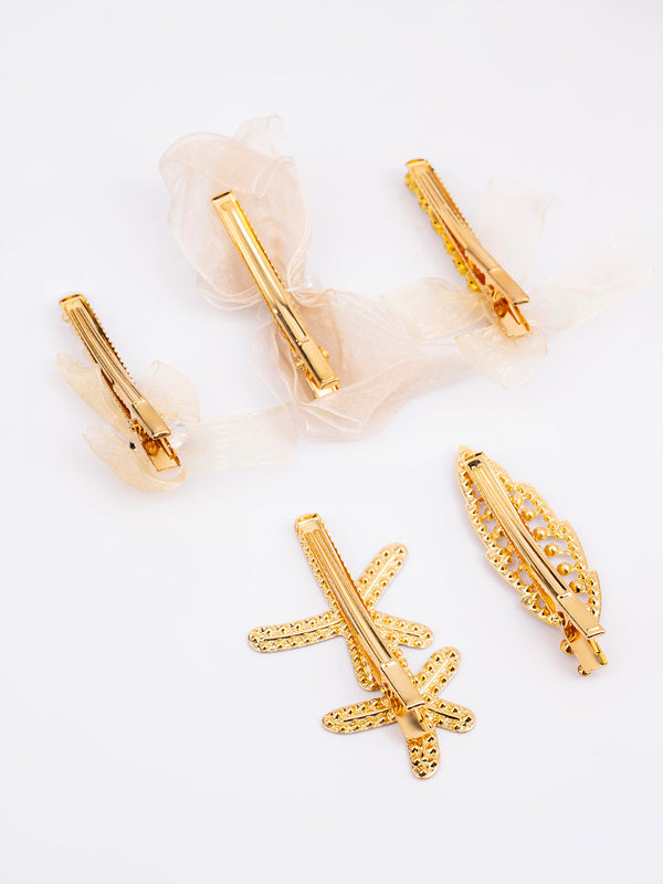 Limelight Embellished Organza Hair Clips