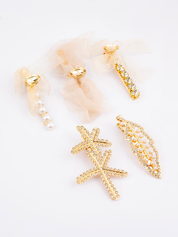 limelight Embellished Organza Hair Clips