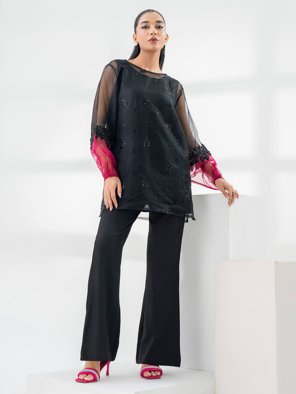 Limelight Embellished Organza Top With Slip