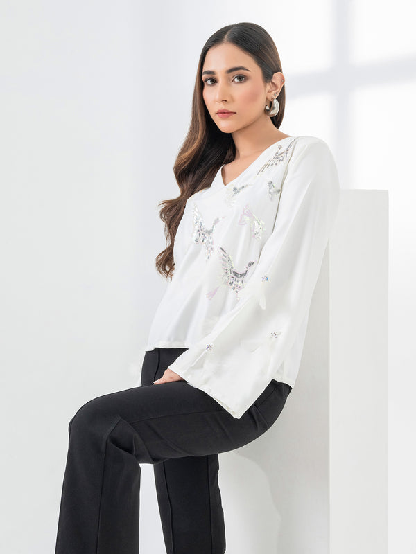 Limelight Embellished Silk Top