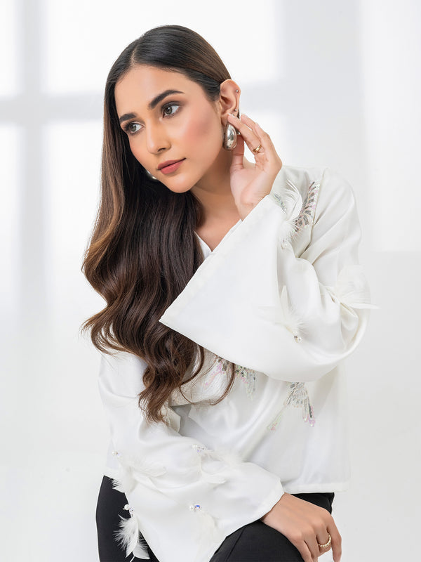 Limelight Embellished Silk Top