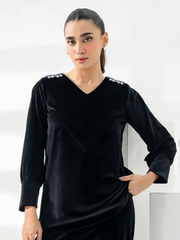 Limelight Embellished Velour Top