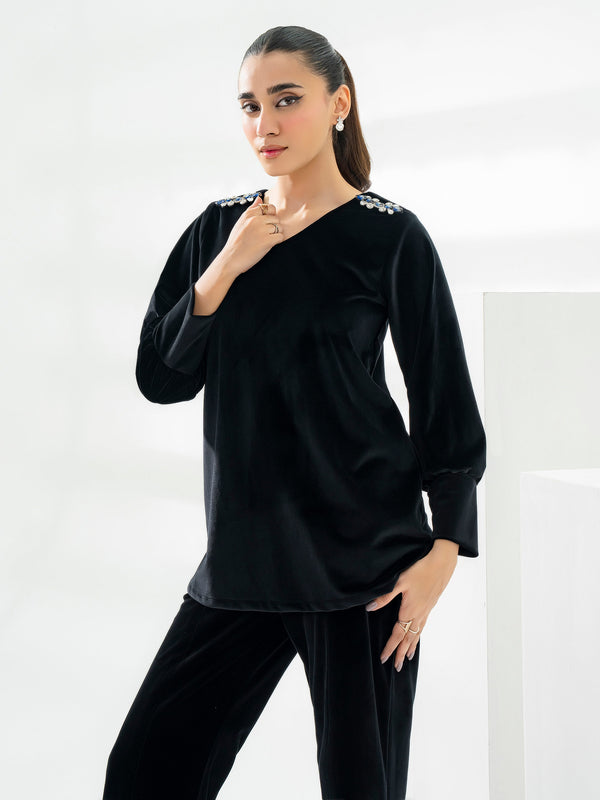 limelight Embellished Velour Top
