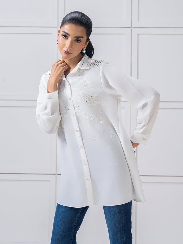 Limelight Embroidered Grip Top White