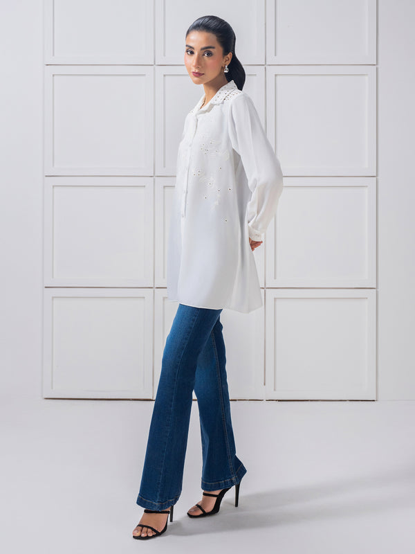 Limelight Embroidered Grip Top White