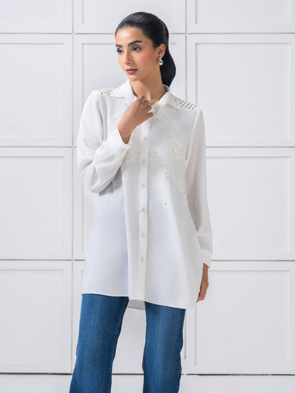 limelight Embroidered Grip Top White