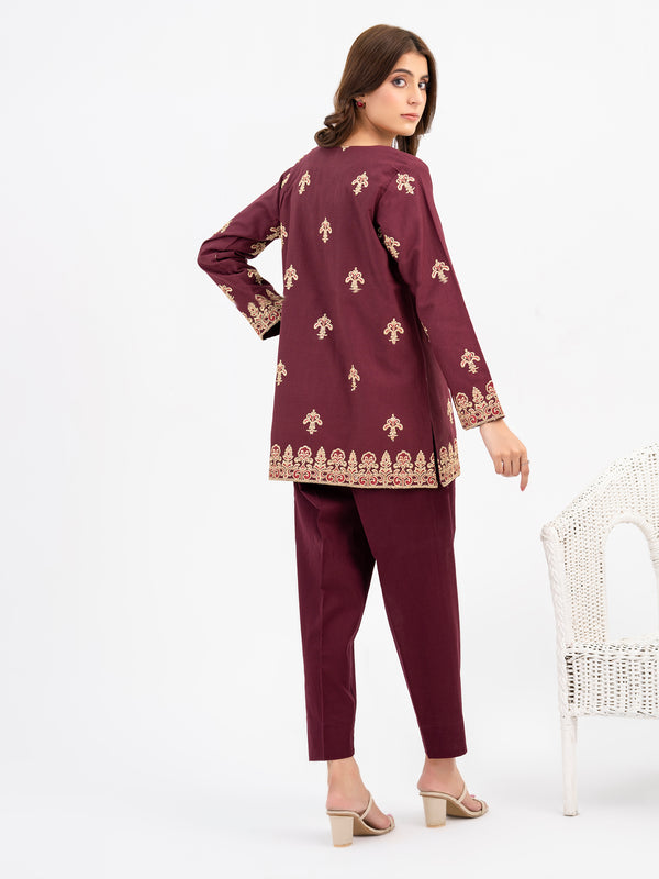 Limelight Embroidered Khaddar Cardigan(Pret)