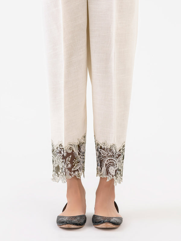 limelight Embroidered Khaddar Trouser (Pret)