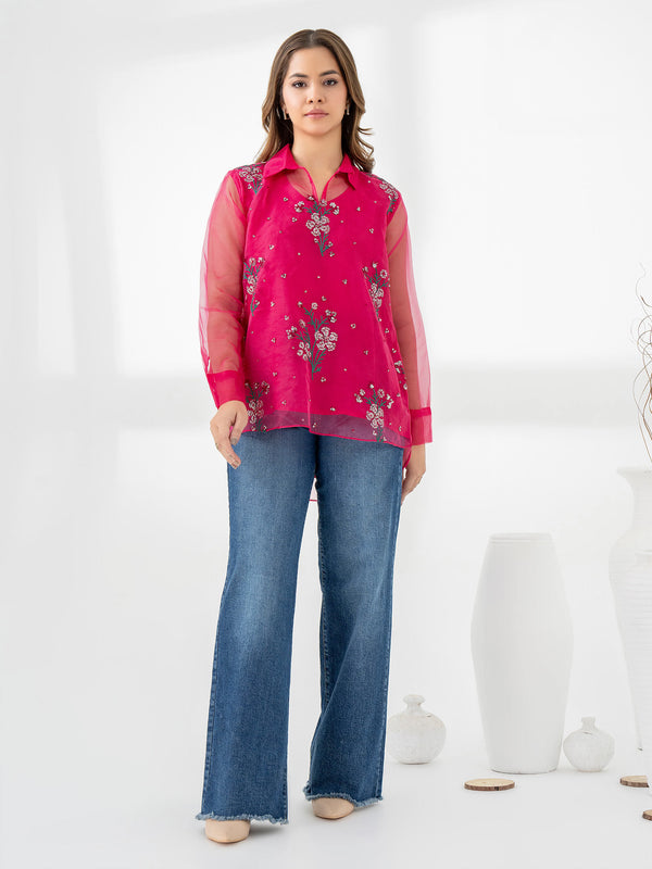 Limelight Embroidered Organza Top